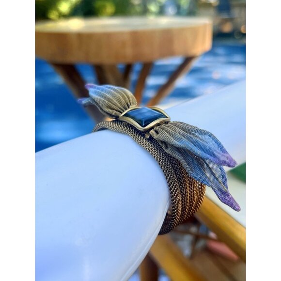 Sarah Cavender Cooper Bow Metal Mesh Bracelet One of A Kind Piece Artisan Handcr - Picture 14 of 14